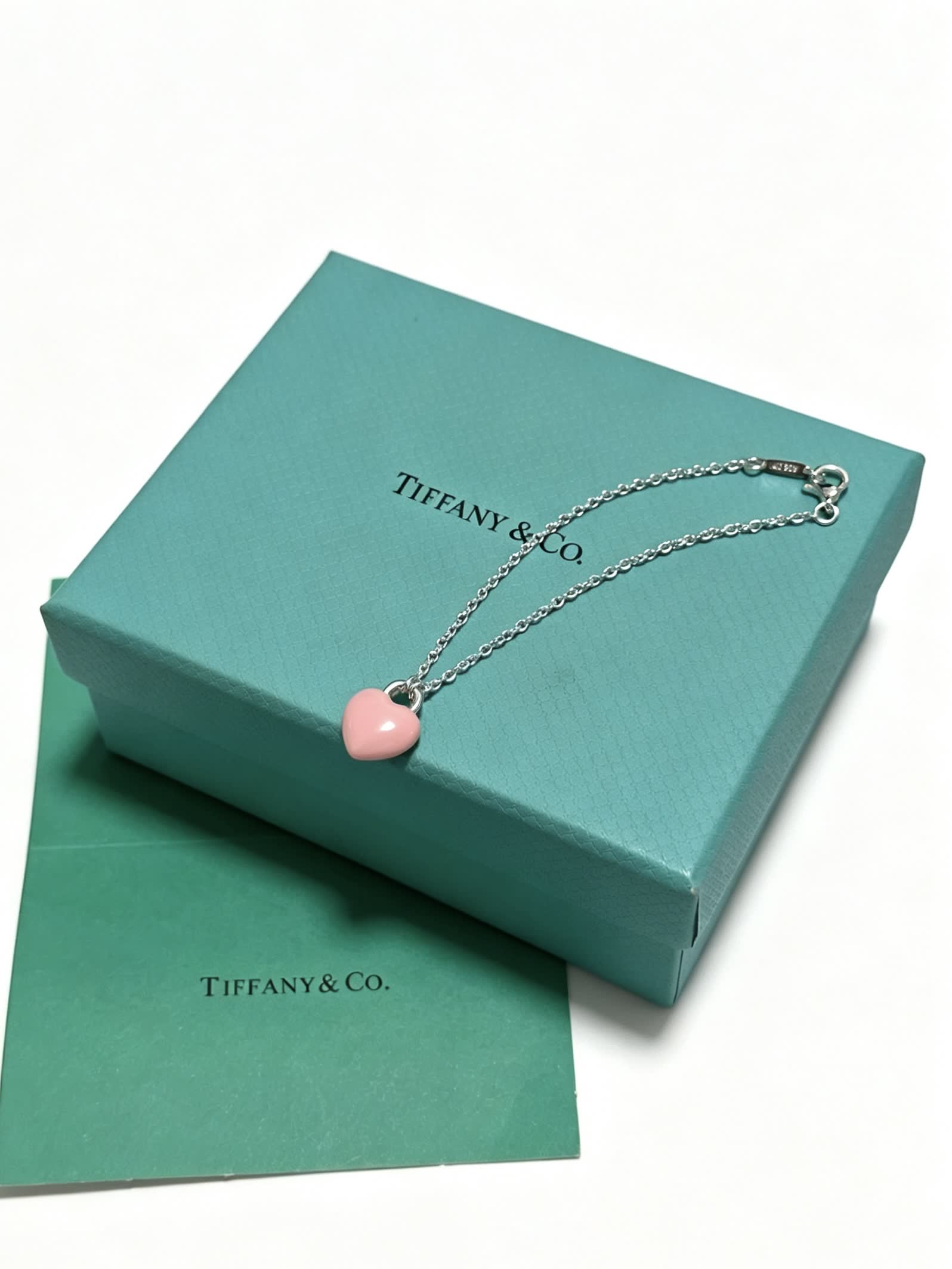 Tiffany & Co. Pink Heart Charm Bracelet